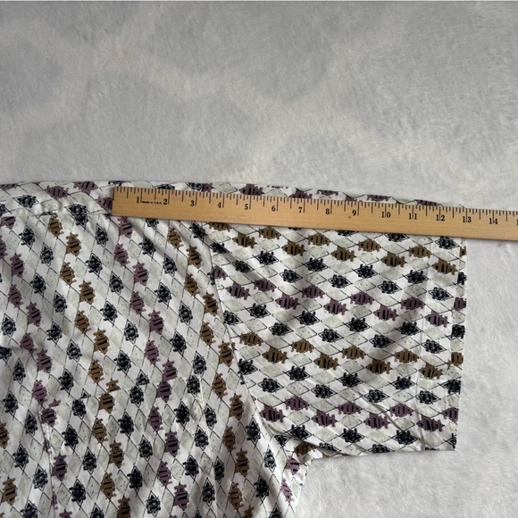 Munsingwear Golf ClassicShirt Short Sleeve GeometricPrint ButtonDownWhite Size L - Picture 7 of 9